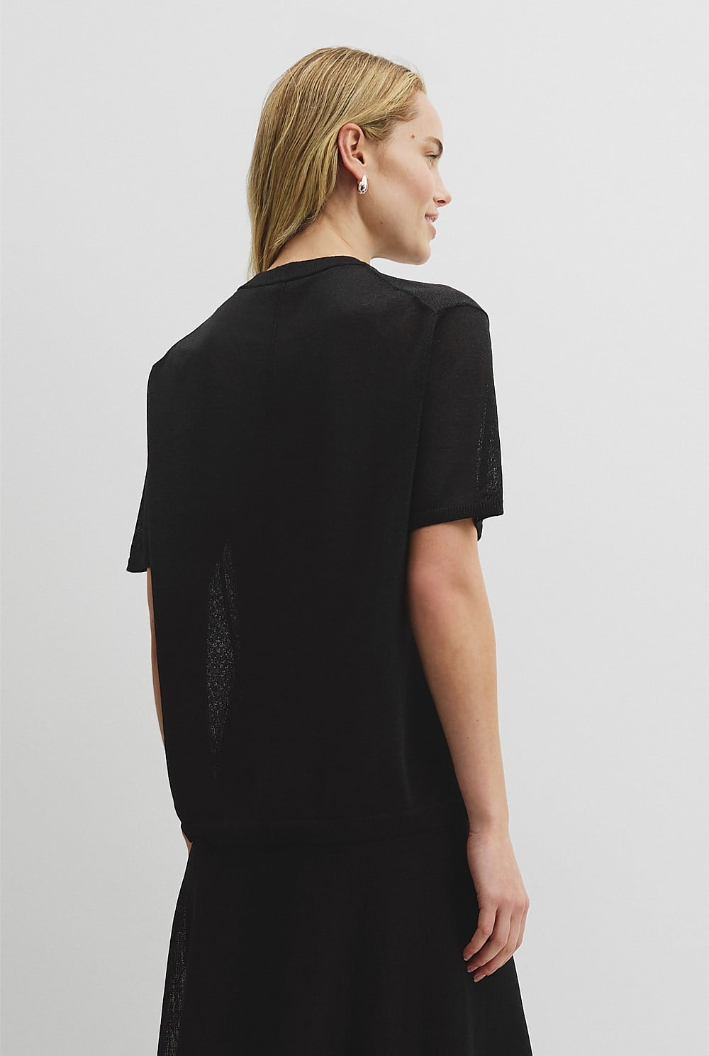 Fine Mesh Knit T-Shirt