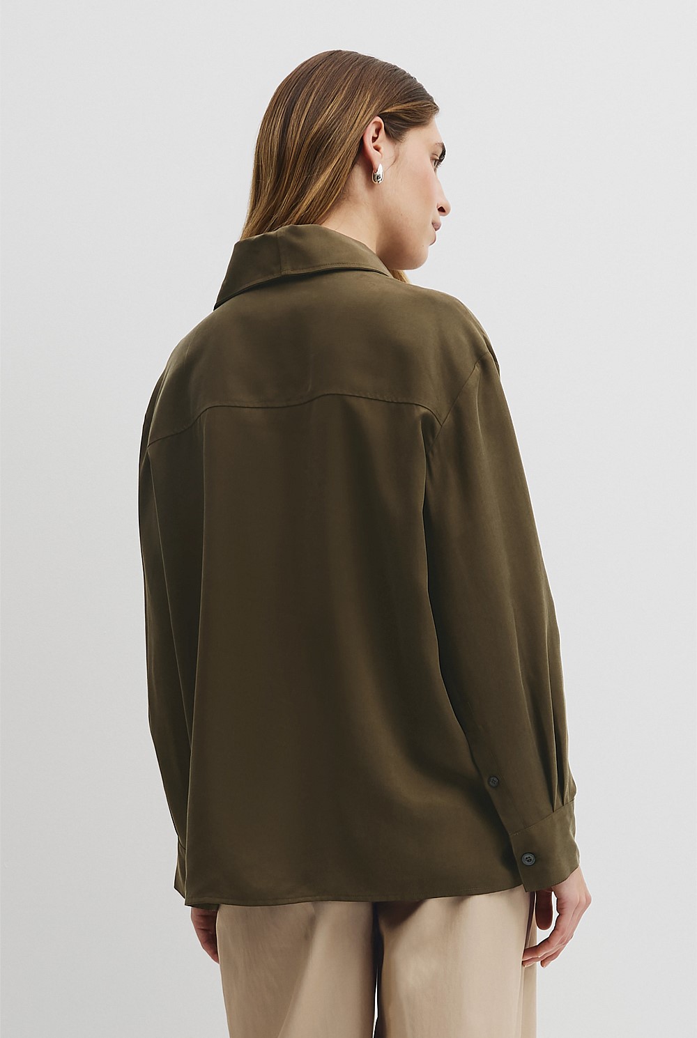 Cupro Funnel Shirt
