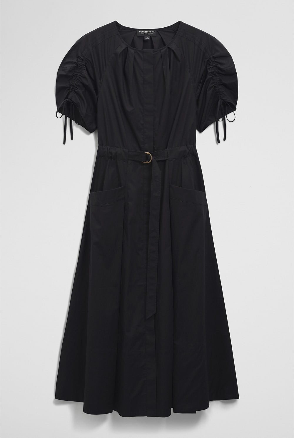 Gathered Sleeve Midi Dress