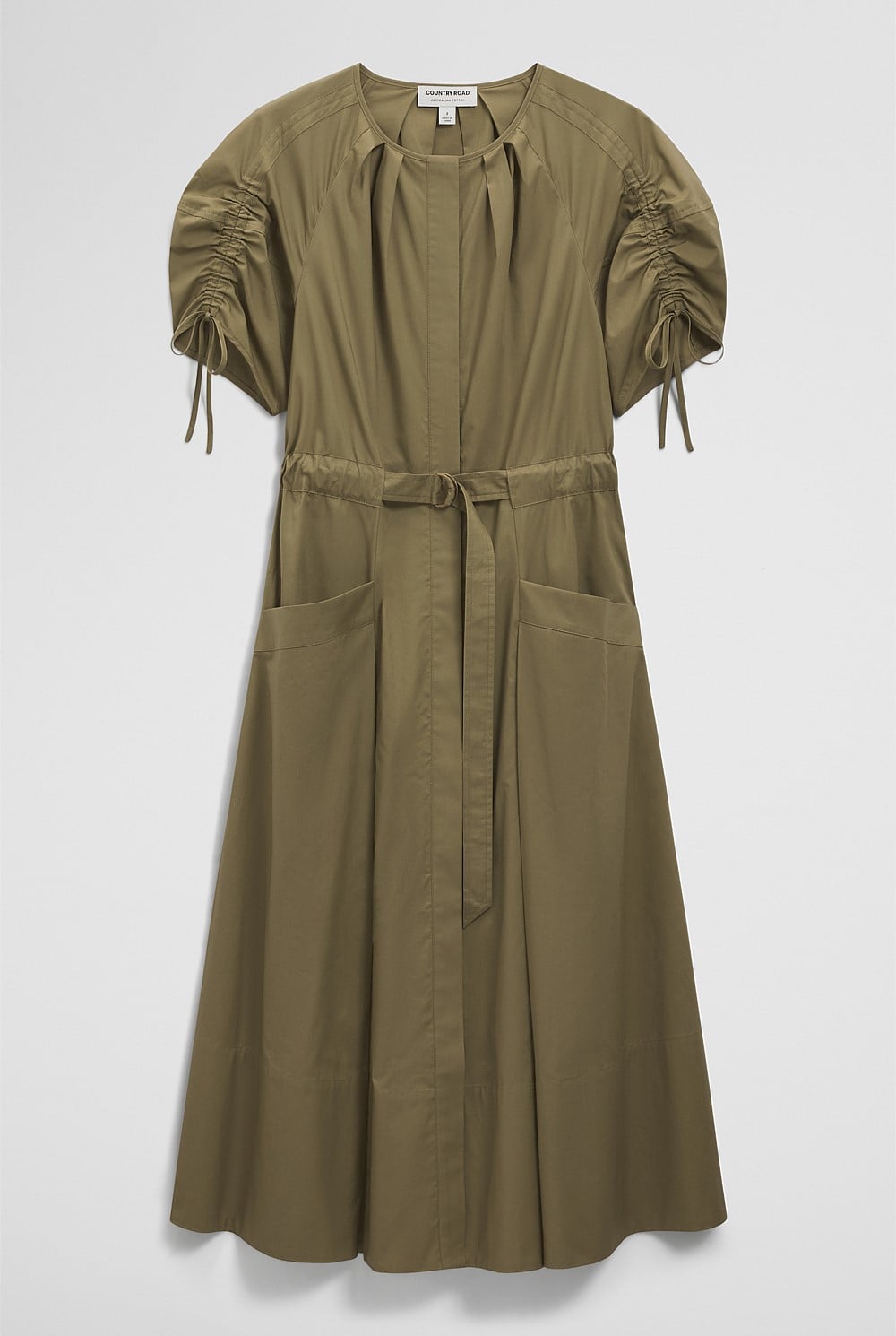 Gathered Sleeve Midi Dress