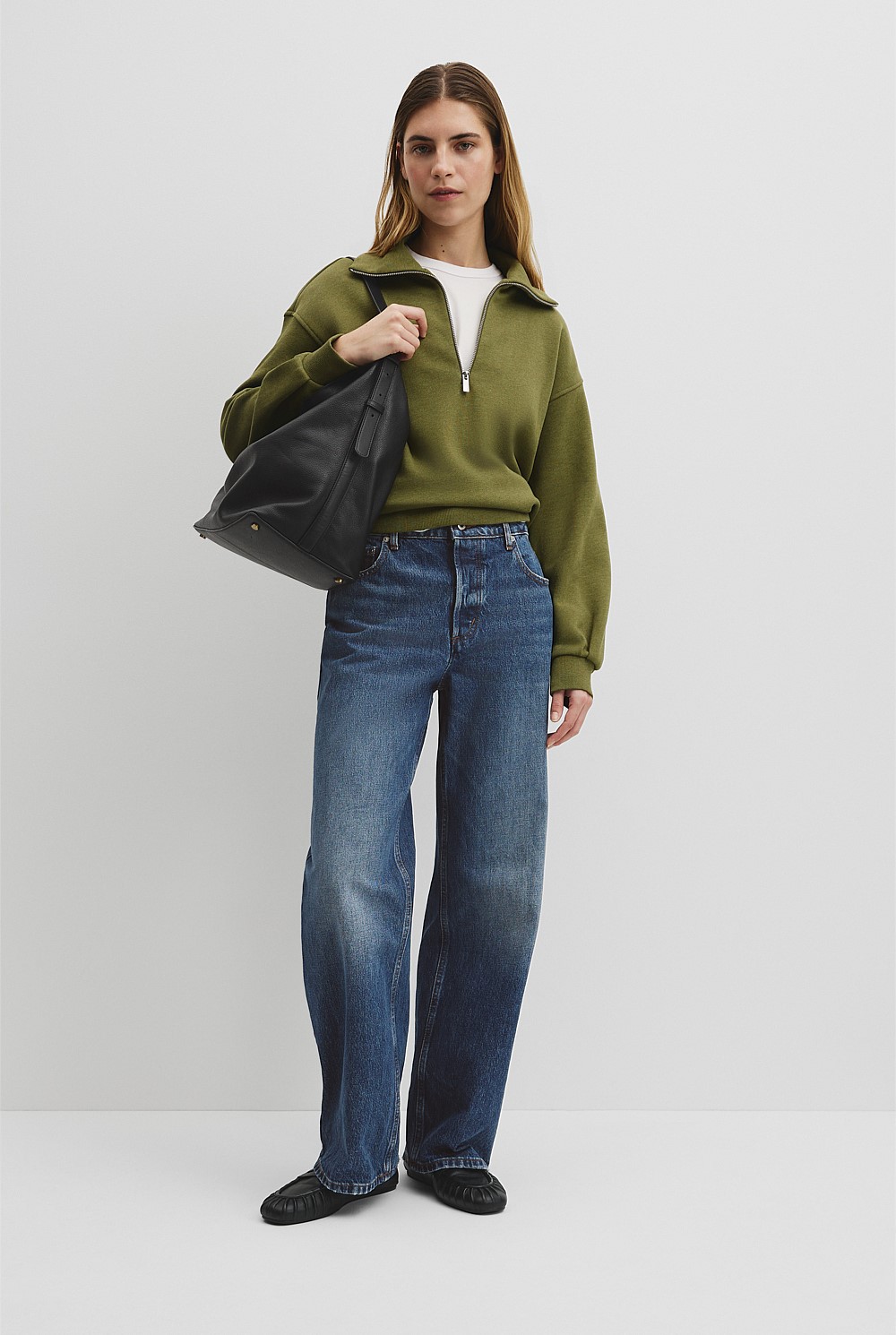 Australian Cotton Funnel Neck Sweat