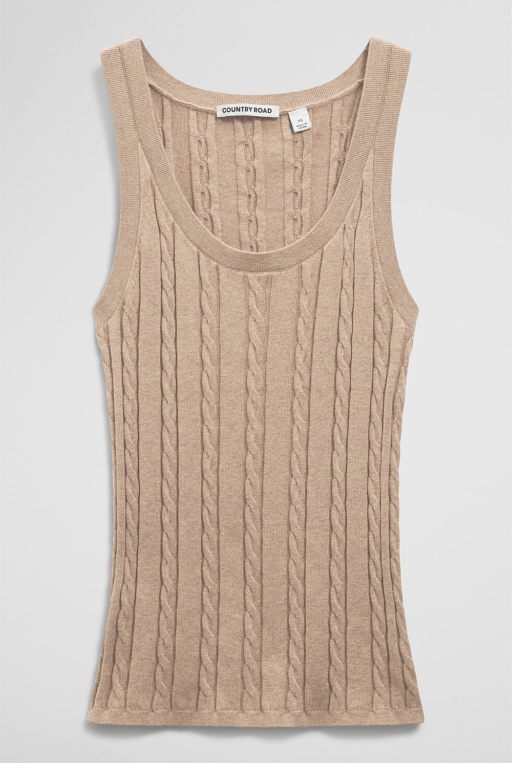 Organically Grown Cotton Blend Cable Knit Tank