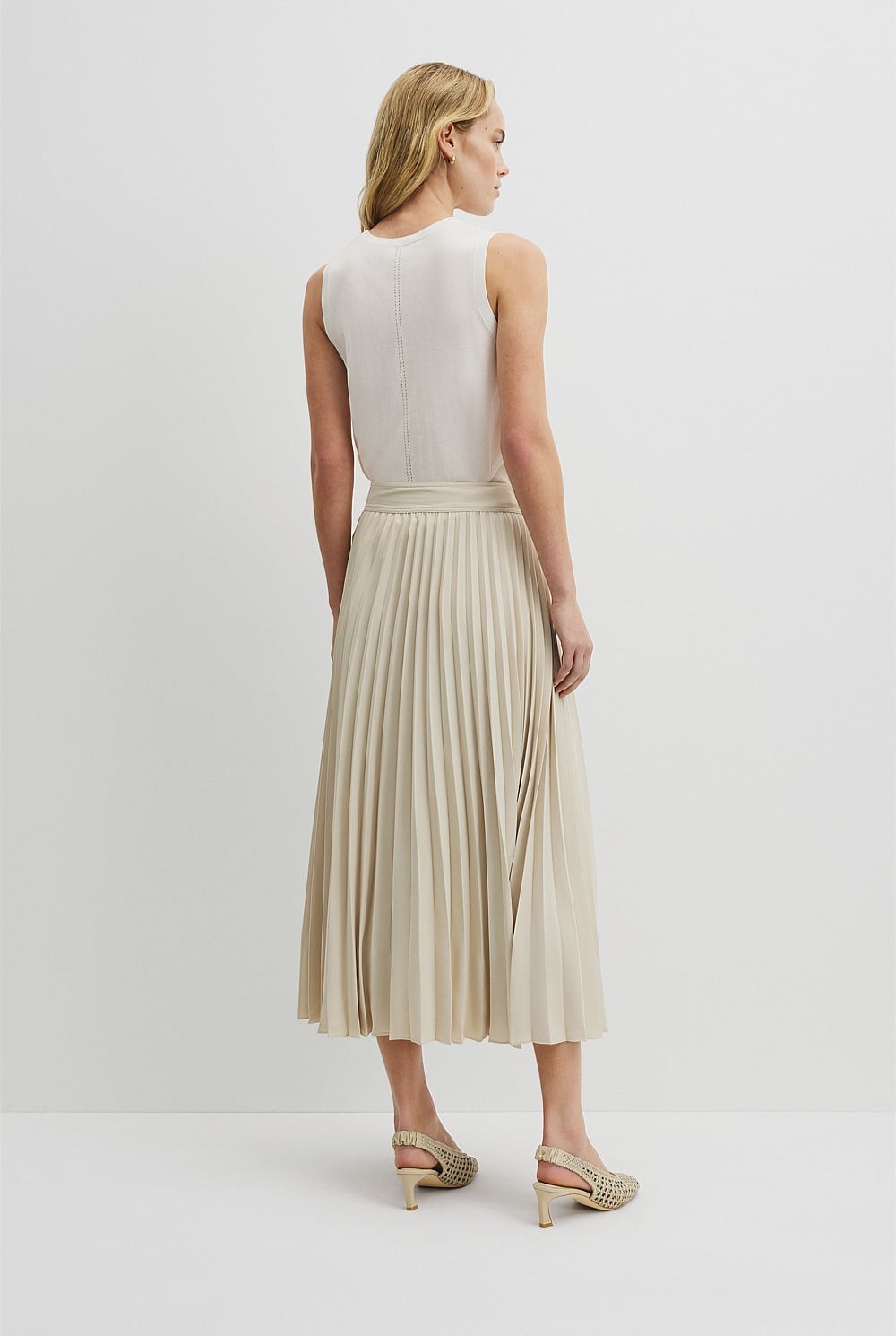 Pleated Midi Skirt