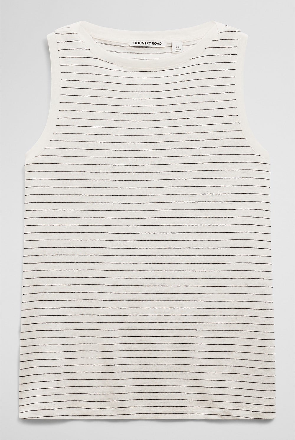 Stripe Linen Boat Neck Tank