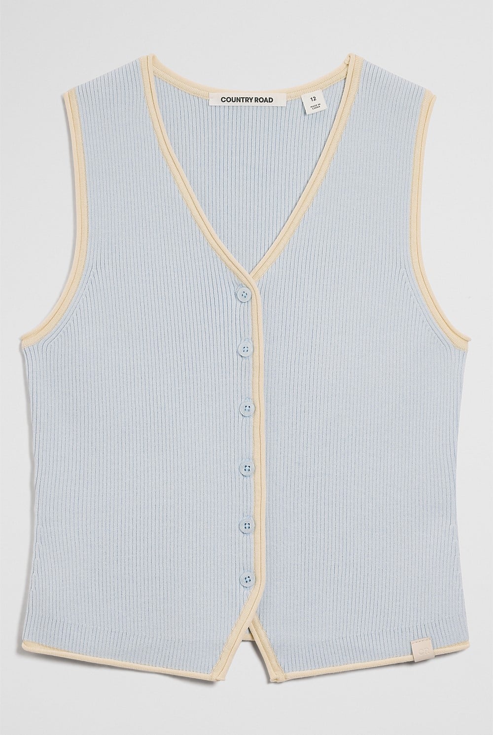Teen Sleeveless Button Through Knit