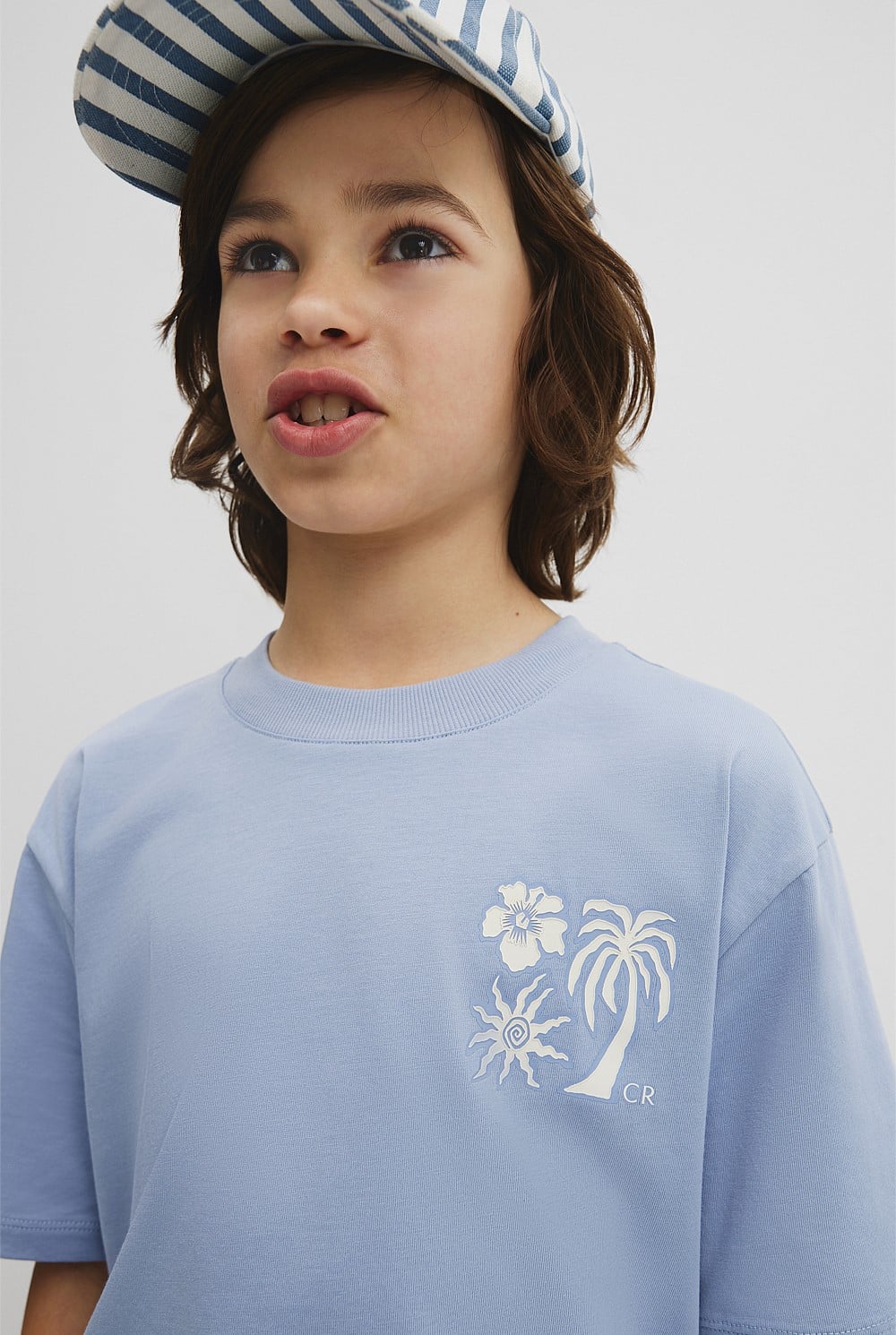 Relaxed Hibiscus Print T-Shirt