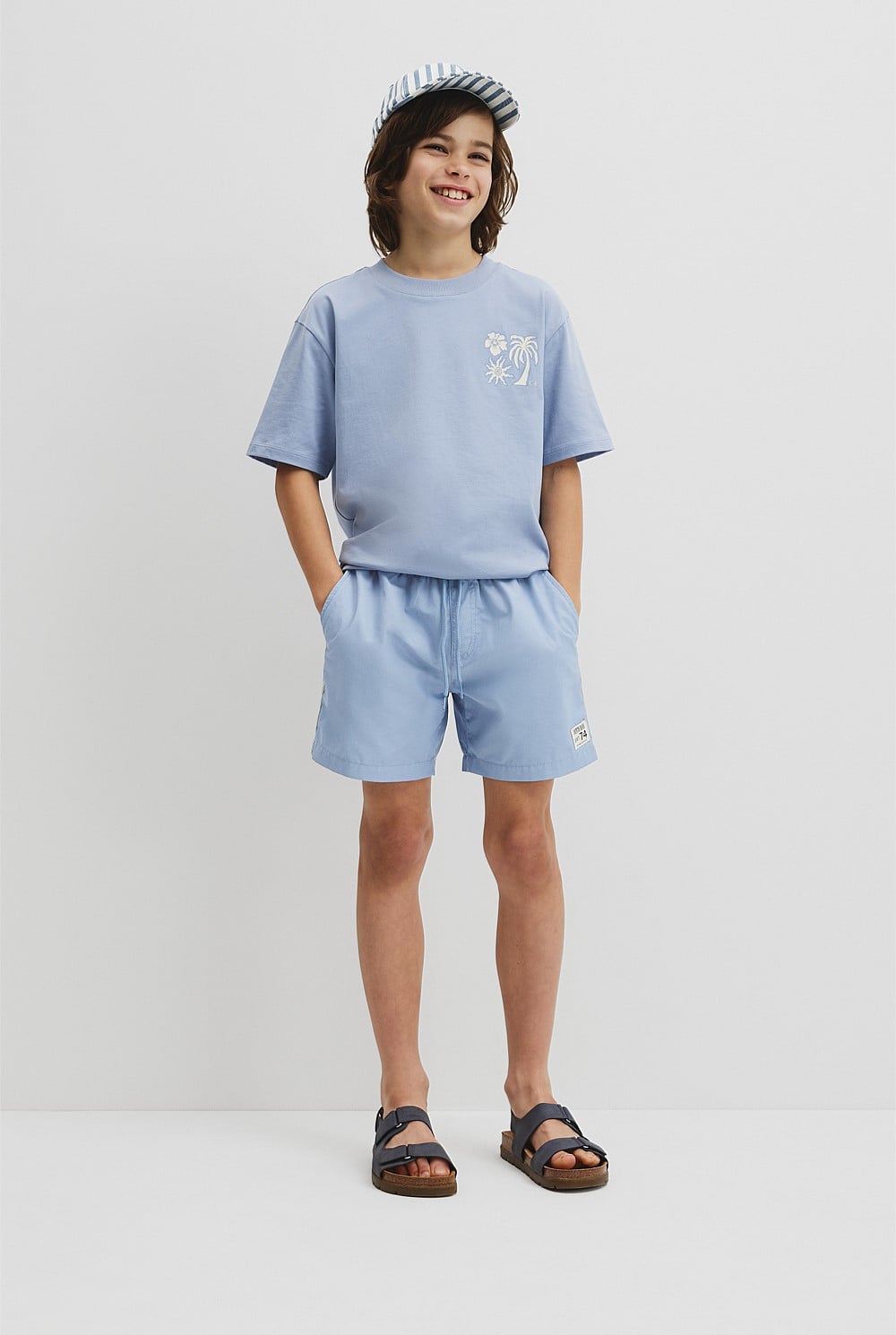 Relaxed Hibiscus Print T-Shirt