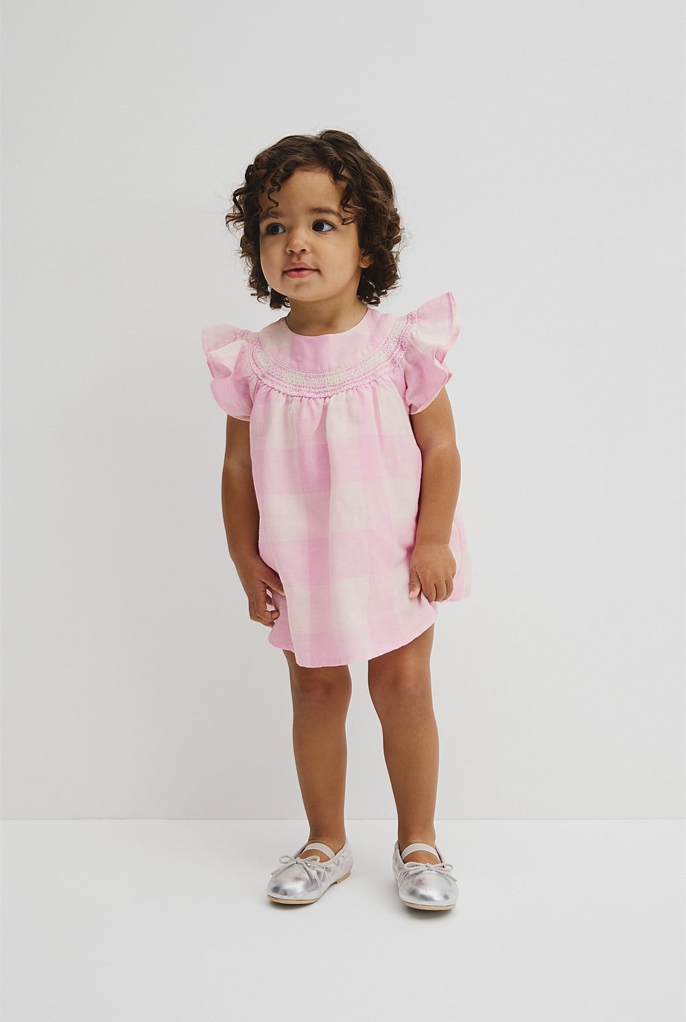 Sleeveless Gingham Romper Dress