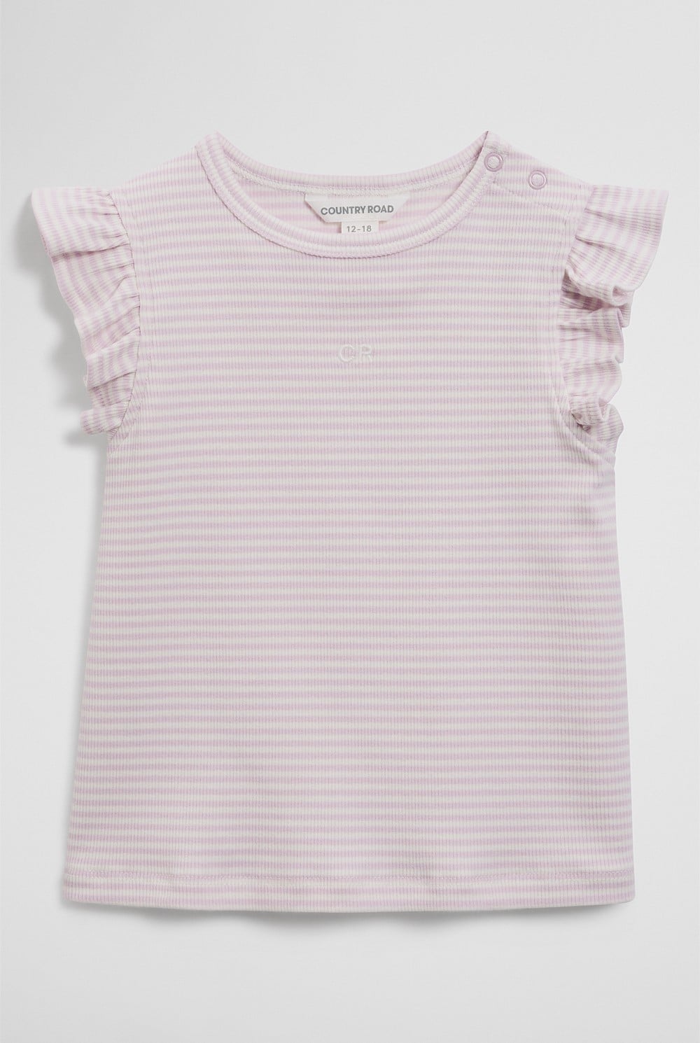 Australian Cotton Blend Short Sleeve Stripe Rib T-Shirt