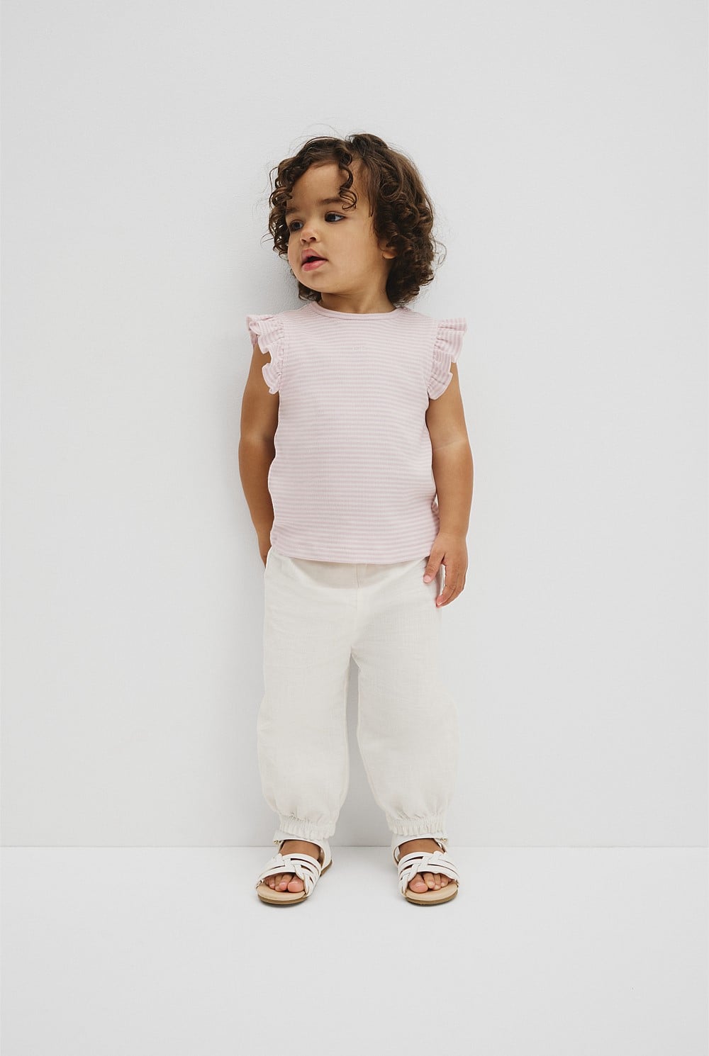 Australian Cotton Blend Short Sleeve Stripe Rib T-Shirt