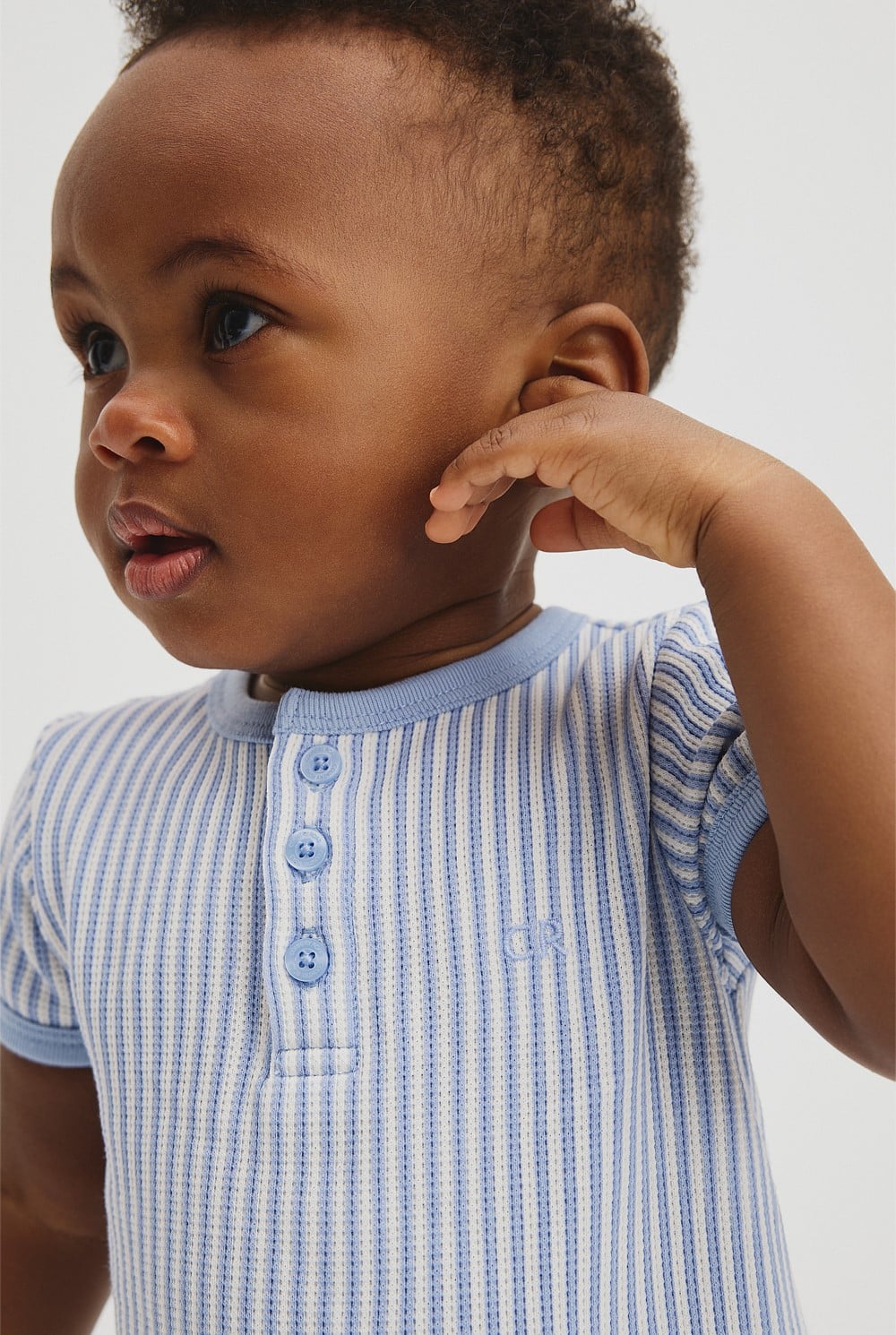 Short Sleeve Waffle Romper