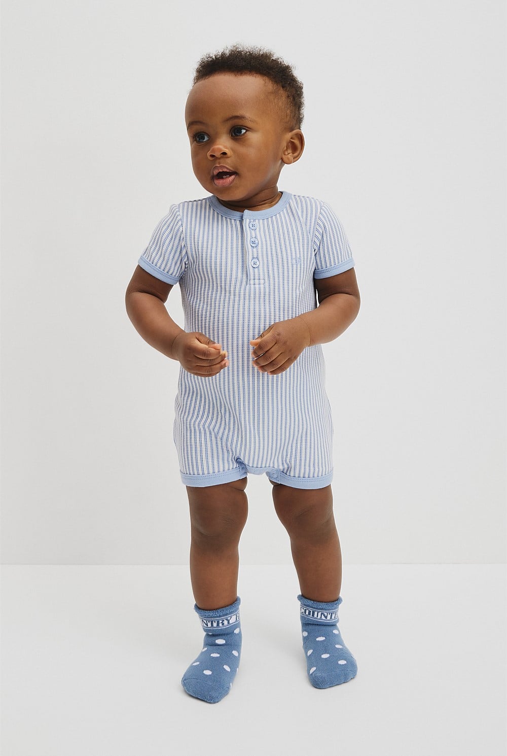 Short Sleeve Waffle Romper
