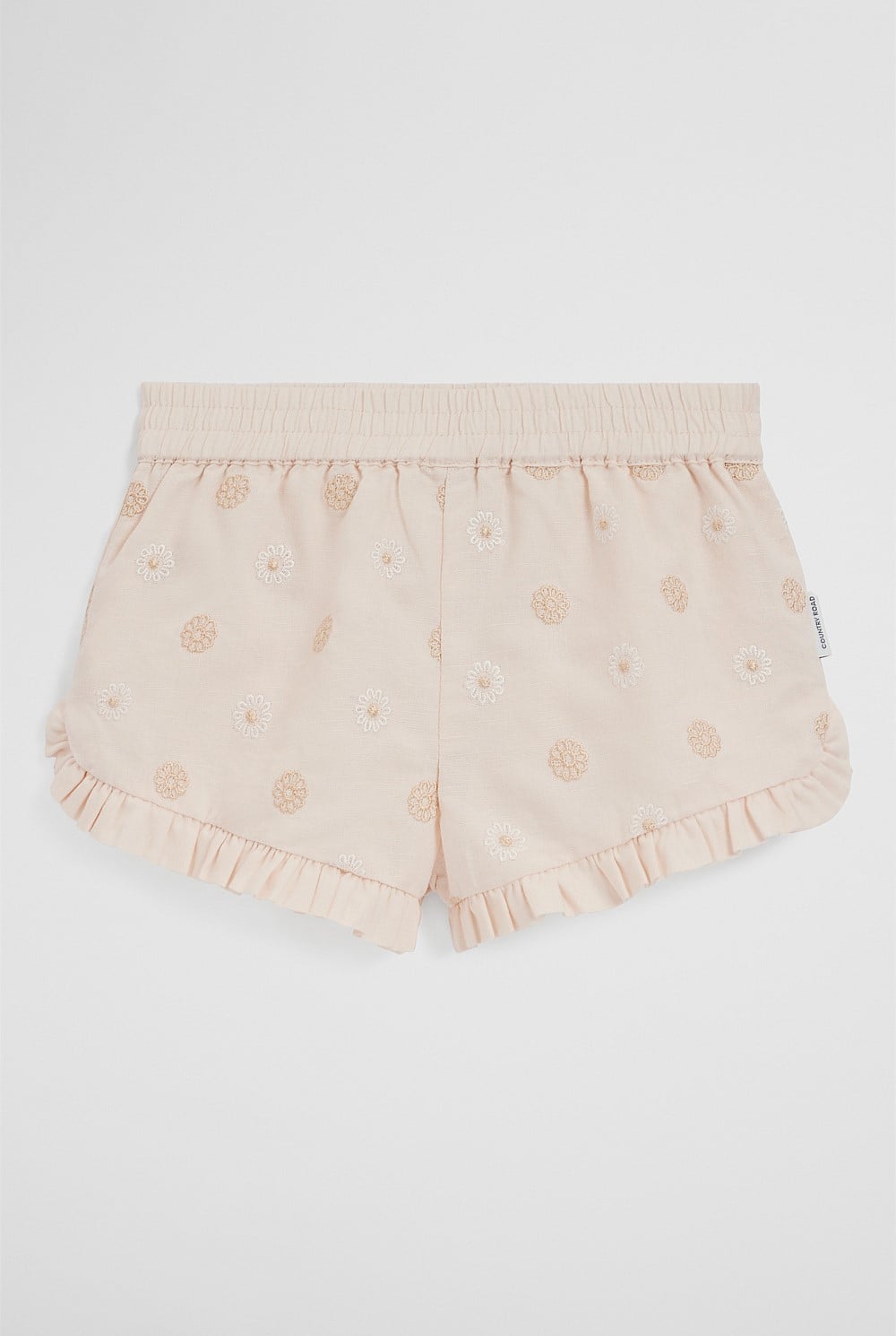 Pull On Embroidered Short