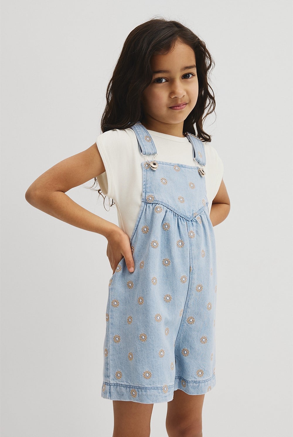 Embroidered Lyocell Overall