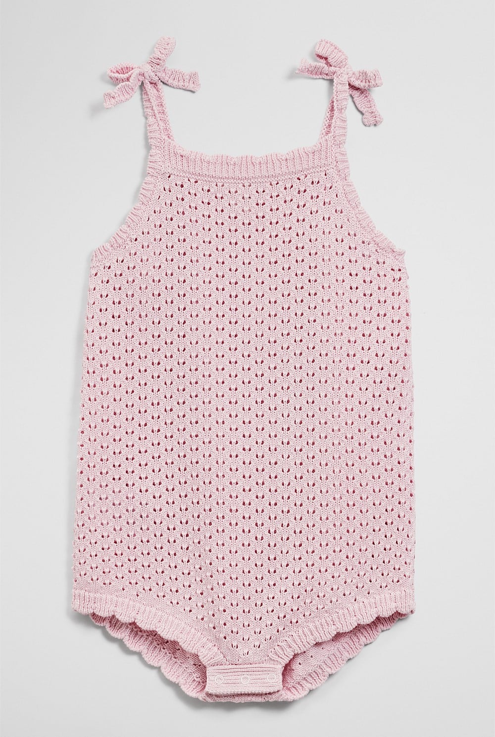 Sleeveless Scallop Knit Romper