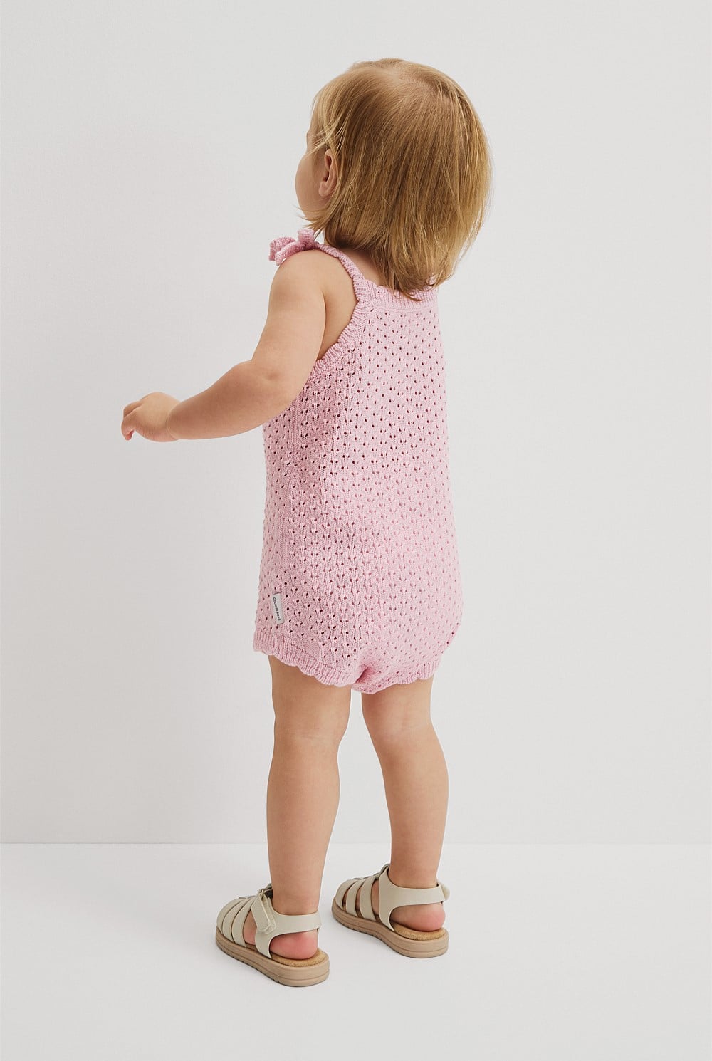 Sleeveless Scallop Knit Romper