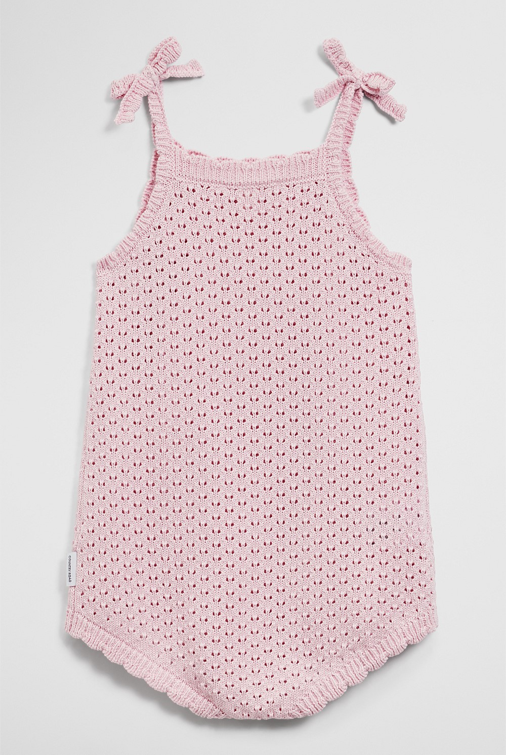 Sleeveless Scallop Knit Romper