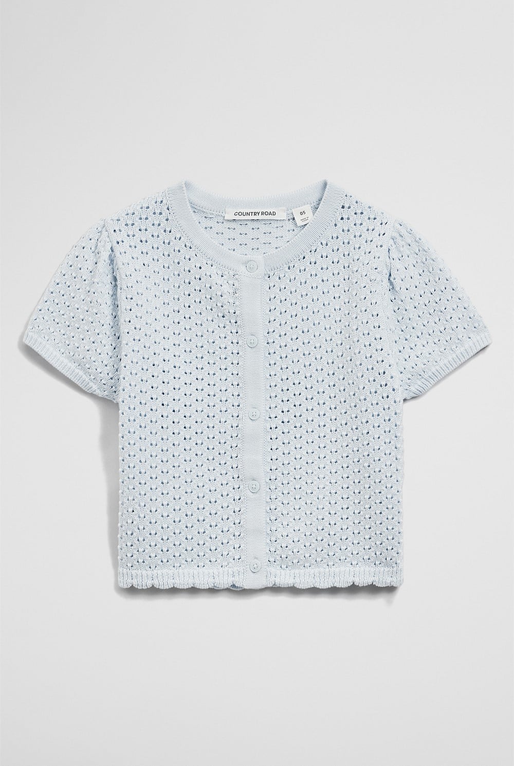 Short Sleeve Detail Knit T-Shirt