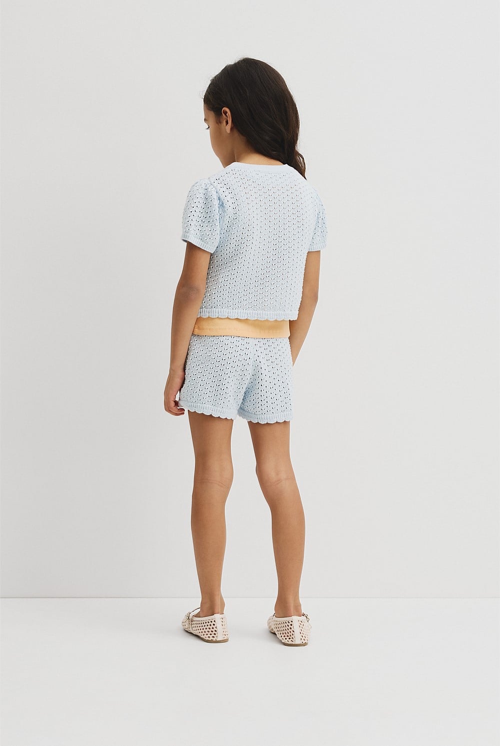 Short Sleeve Detail Knit T-Shirt