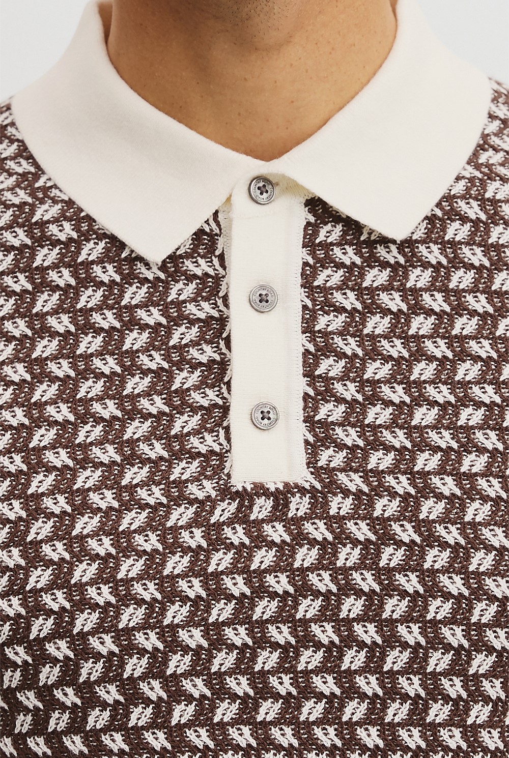 Australian Cotton Jacquard Knit Polo