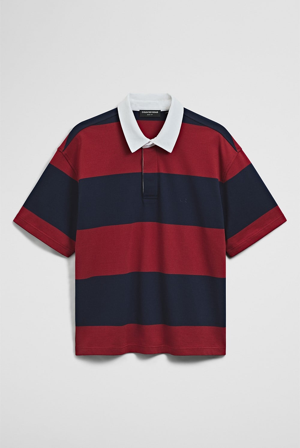 Short Sleeve Australian Cotton Stripe Rugby Polo