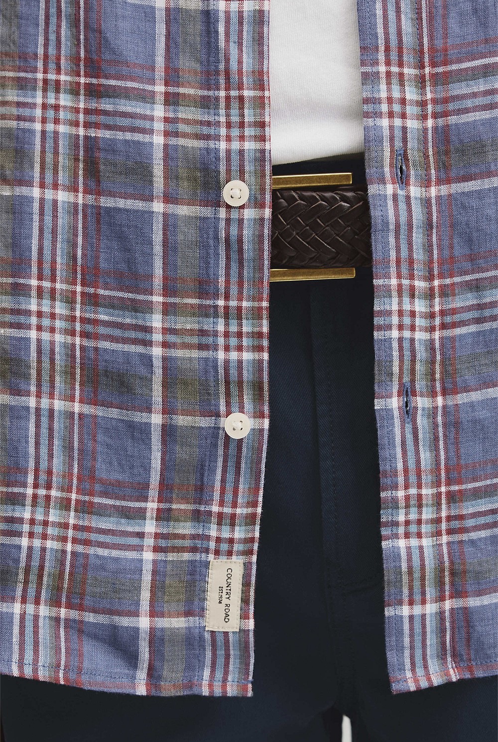 Regular Fit Linen Check Shirt