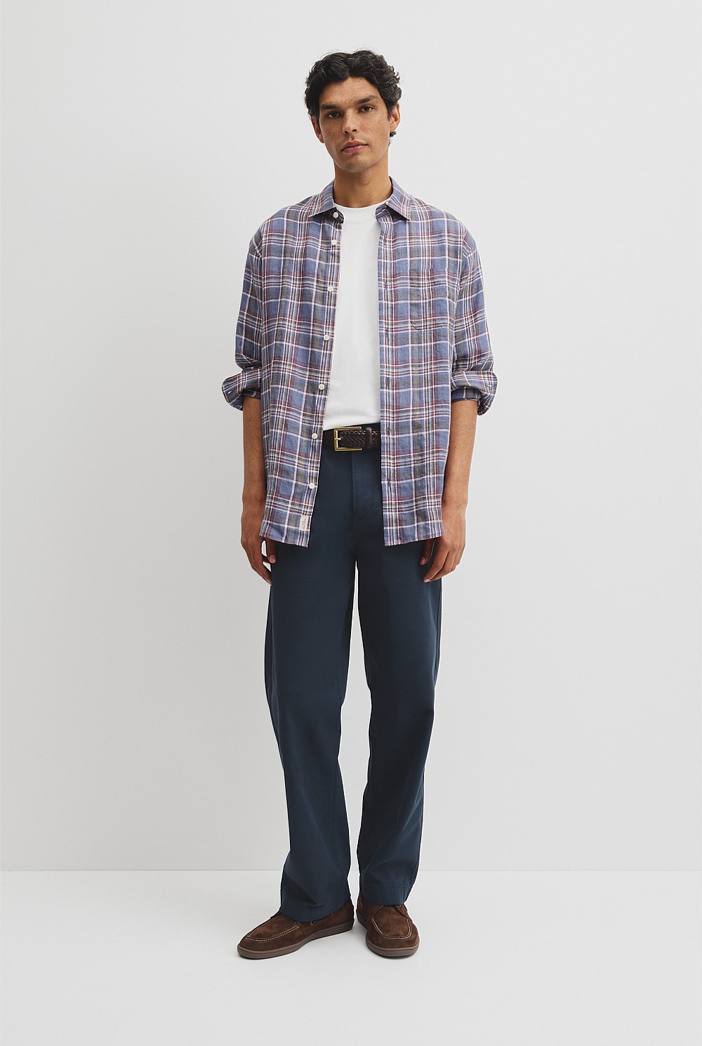 Regular Fit Linen Check Shirt