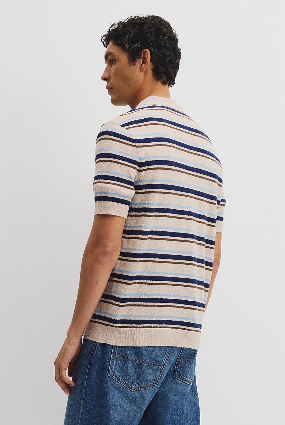 Boucle Stripe Knit Polo