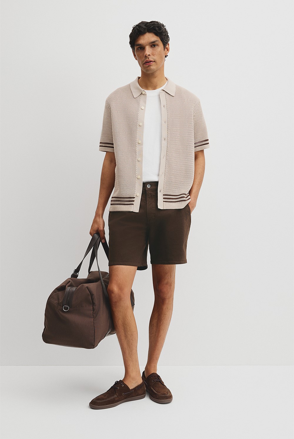 Relaxed Fit Australian Cotton Stripe Knit Shirt