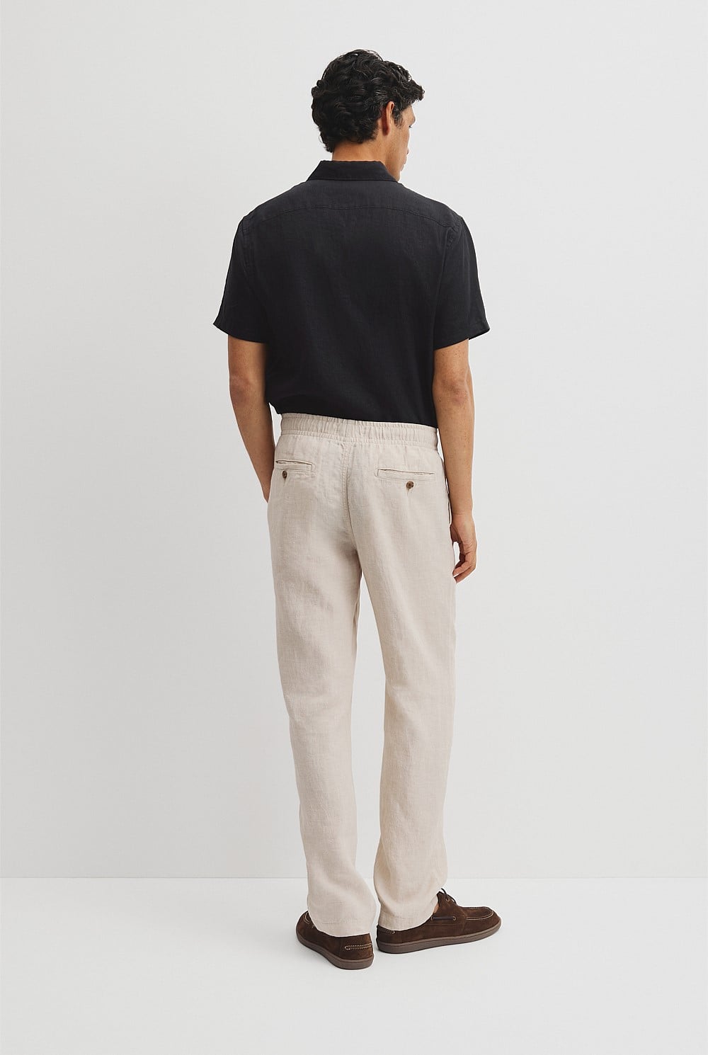 Relaxed Fit Linen Drawcord Pant