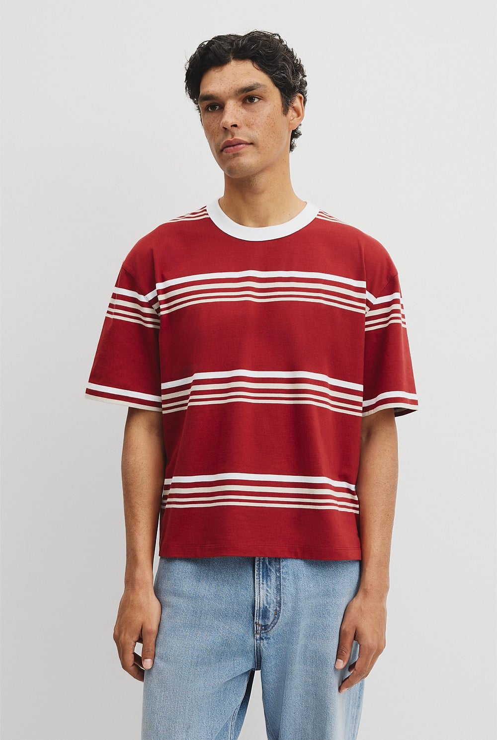 Short Sleeve Boxy Stripe T-Shirt