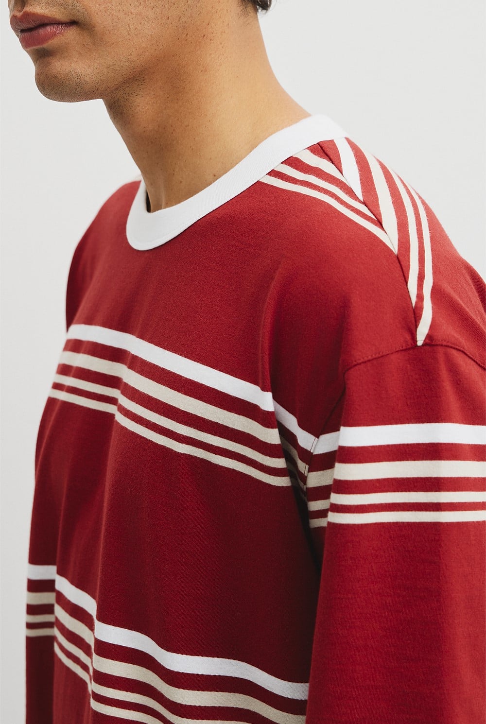 Short Sleeve Boxy Stripe T-Shirt