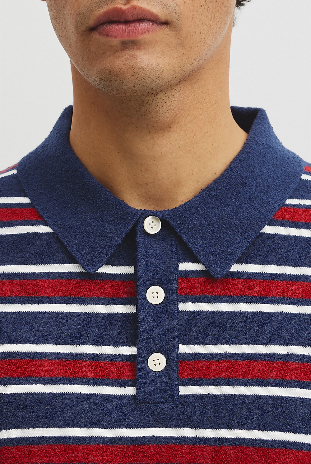 Boucle Stripe Knit Polo