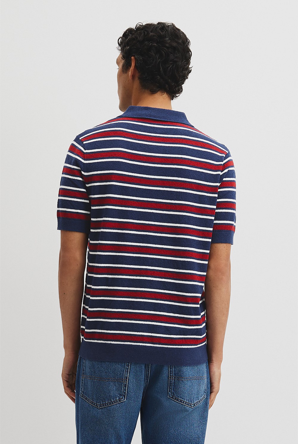 Boucle Stripe Knit Polo