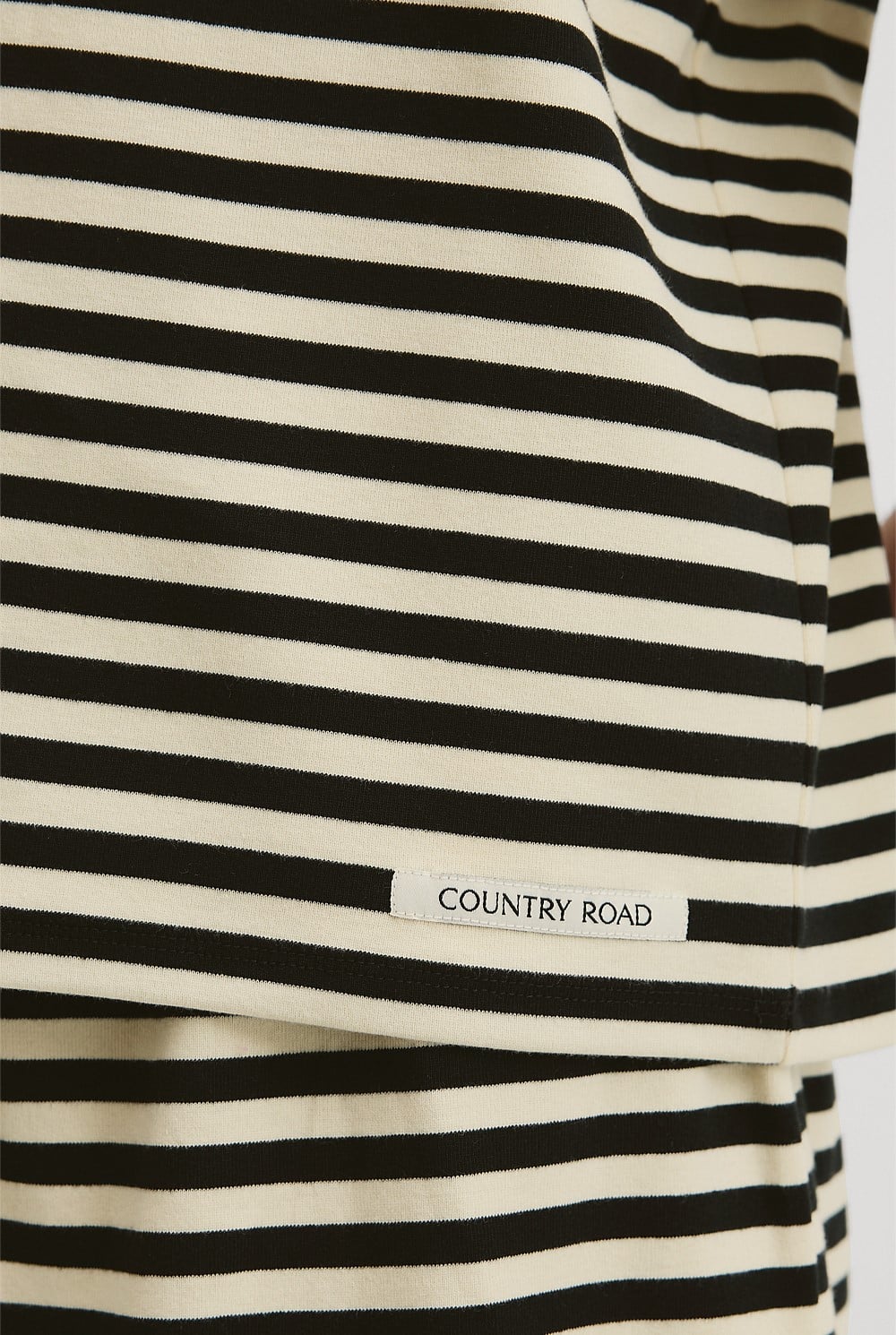 Australian Cotton Blend Stripe Boxy T-Shirt
