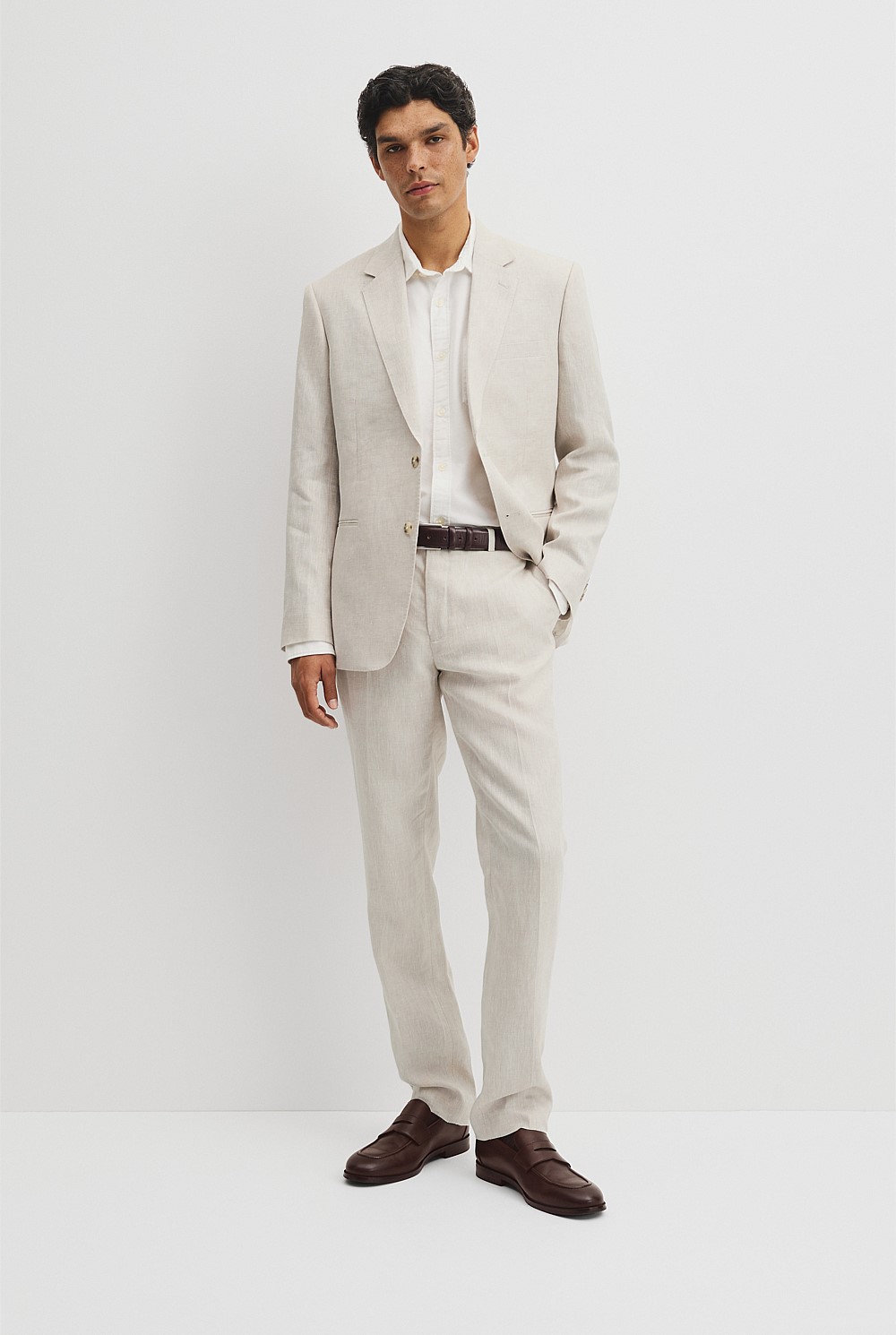 Regular Fit Linen Twill Jacket
