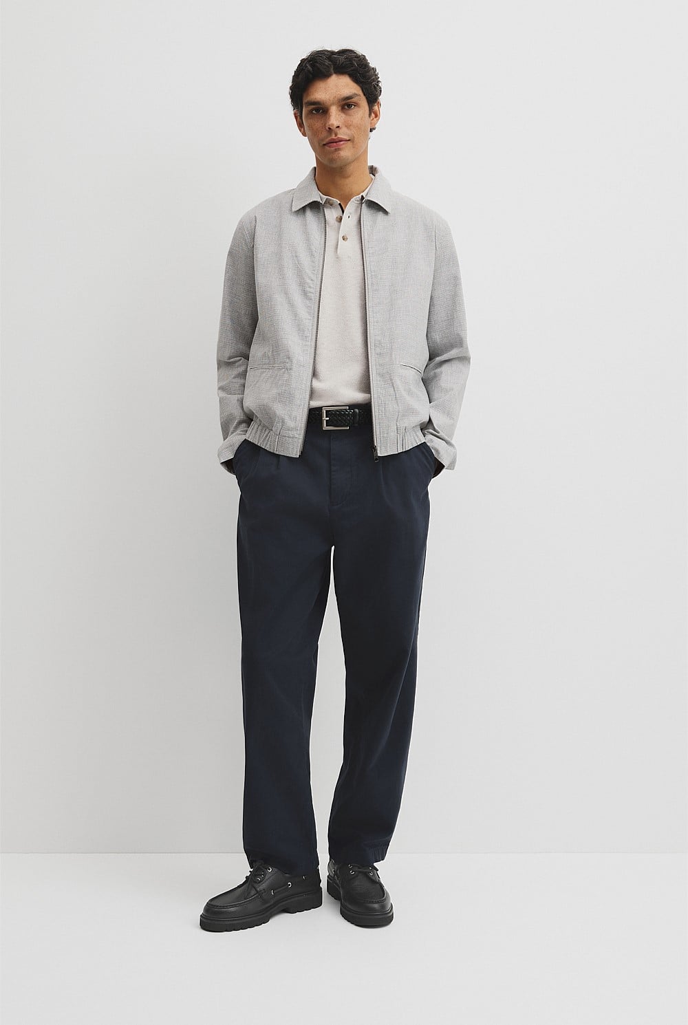 Cotton Linen Houndstooth Jacket