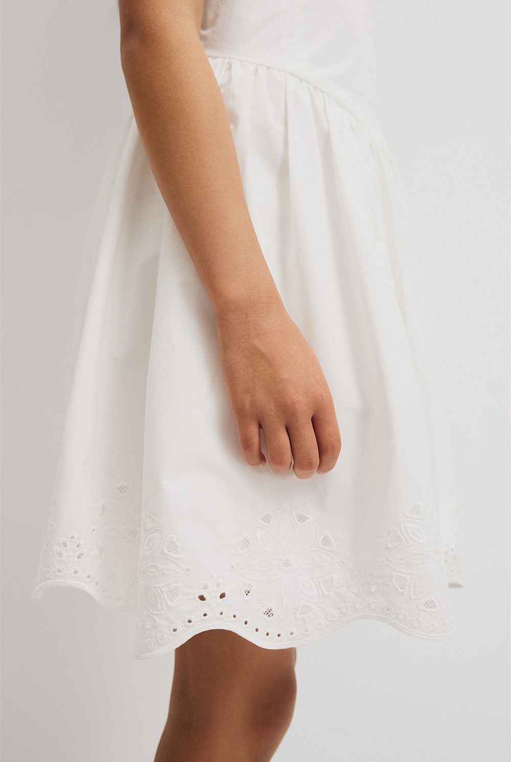 Teen Sleeveless Cutwork Mini Dress