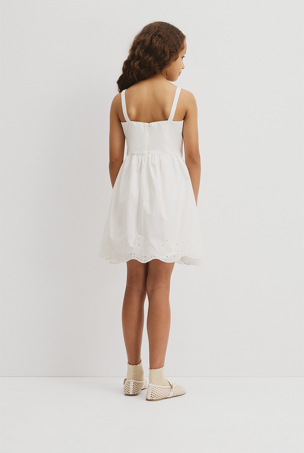 Teen Sleeveless Cutwork Mini Dress