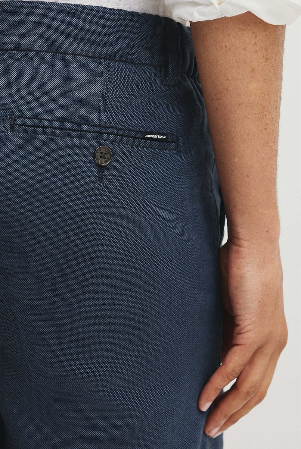 Cotton Linen Stretch Textured Short