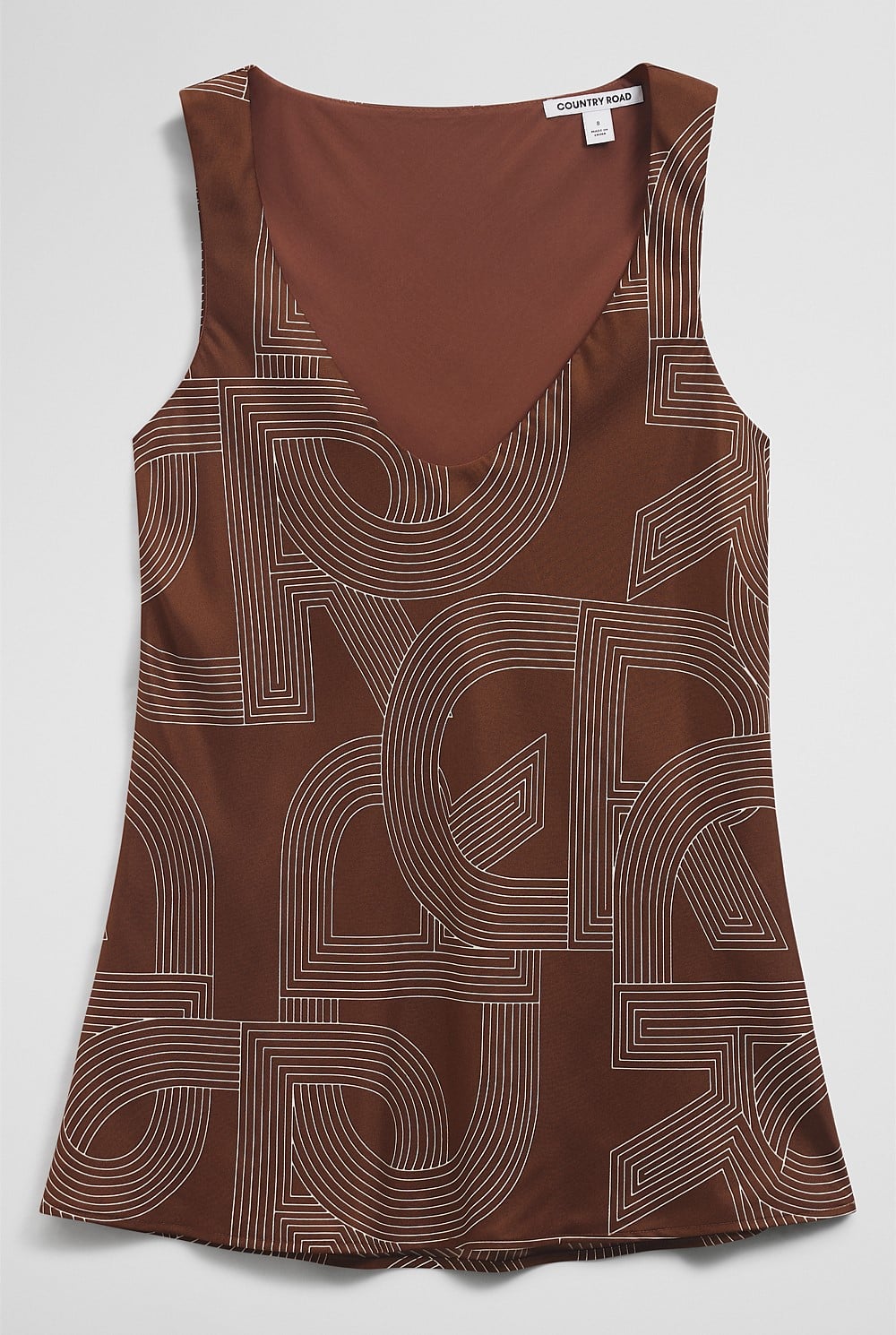 Logo Washable Silk Scoop Tank