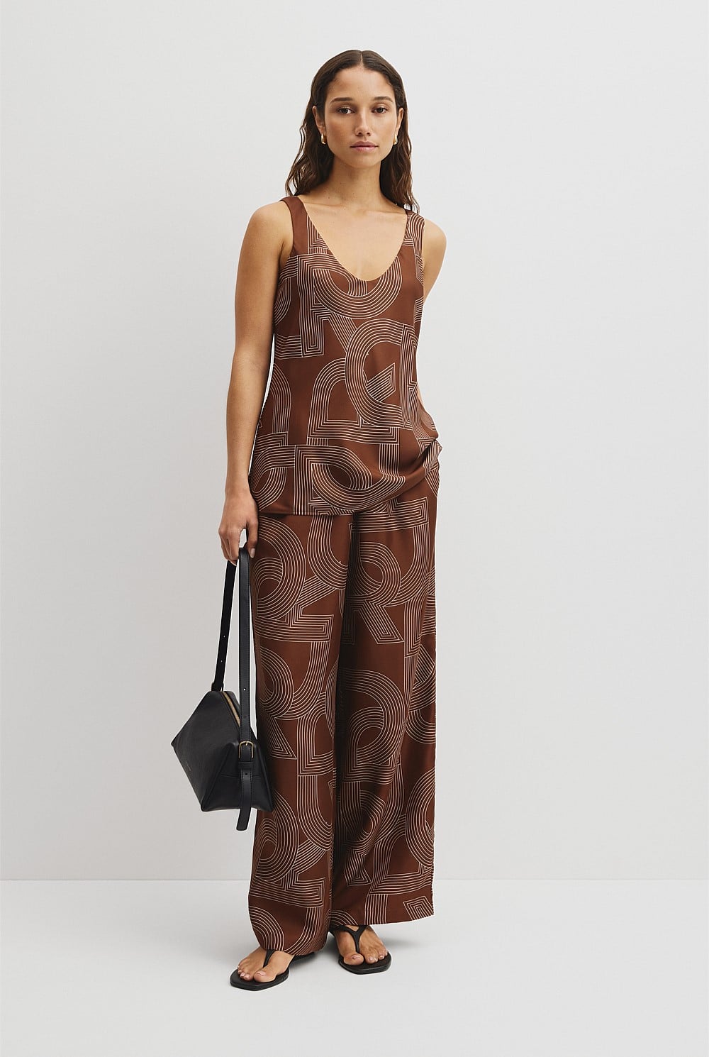 Logo Washable Silk Scoop Tank