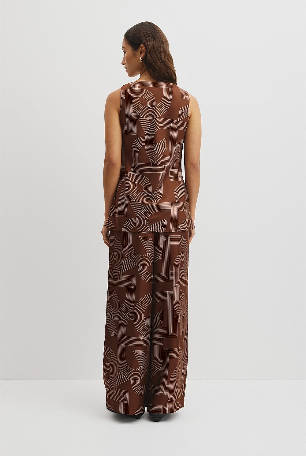 Logo Washable Silk Scoop Tank