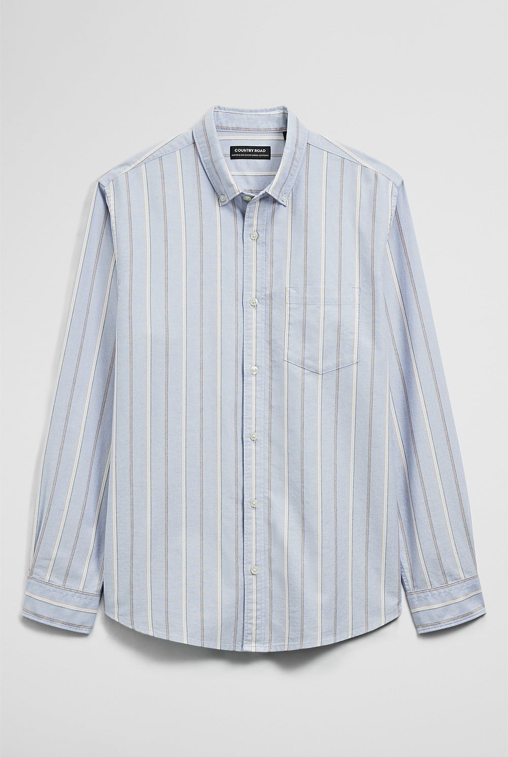 Regular Fit Australian Good Earth Cotton Stripe Oxford Shirt