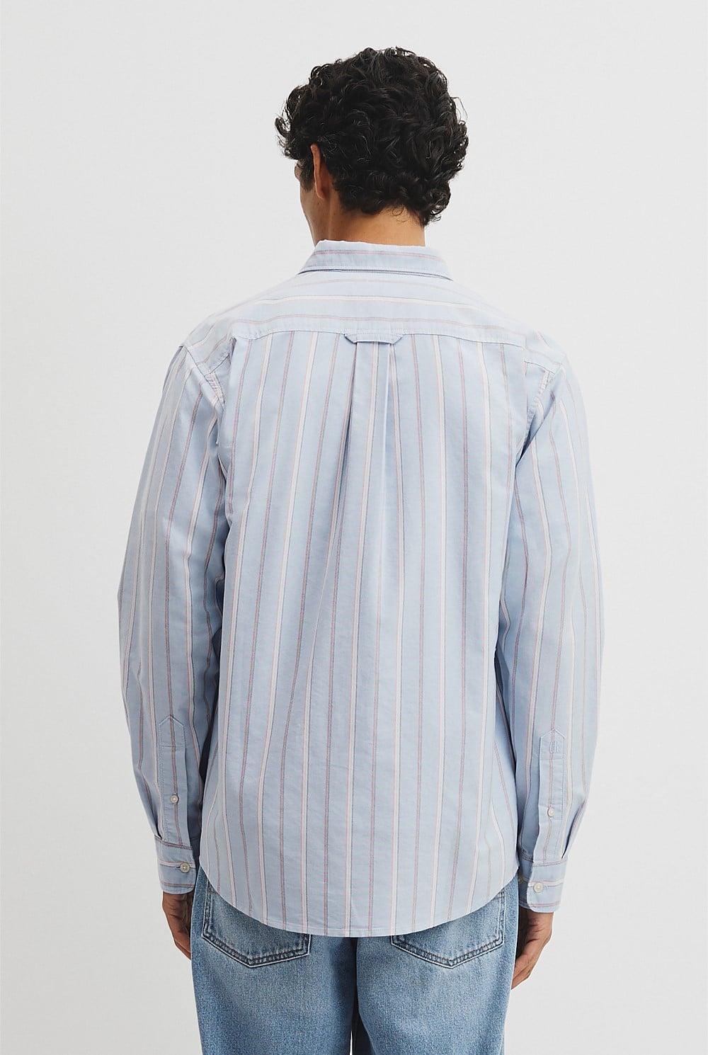 Regular Fit Australian Good Earth Cotton Stripe Oxford Shirt