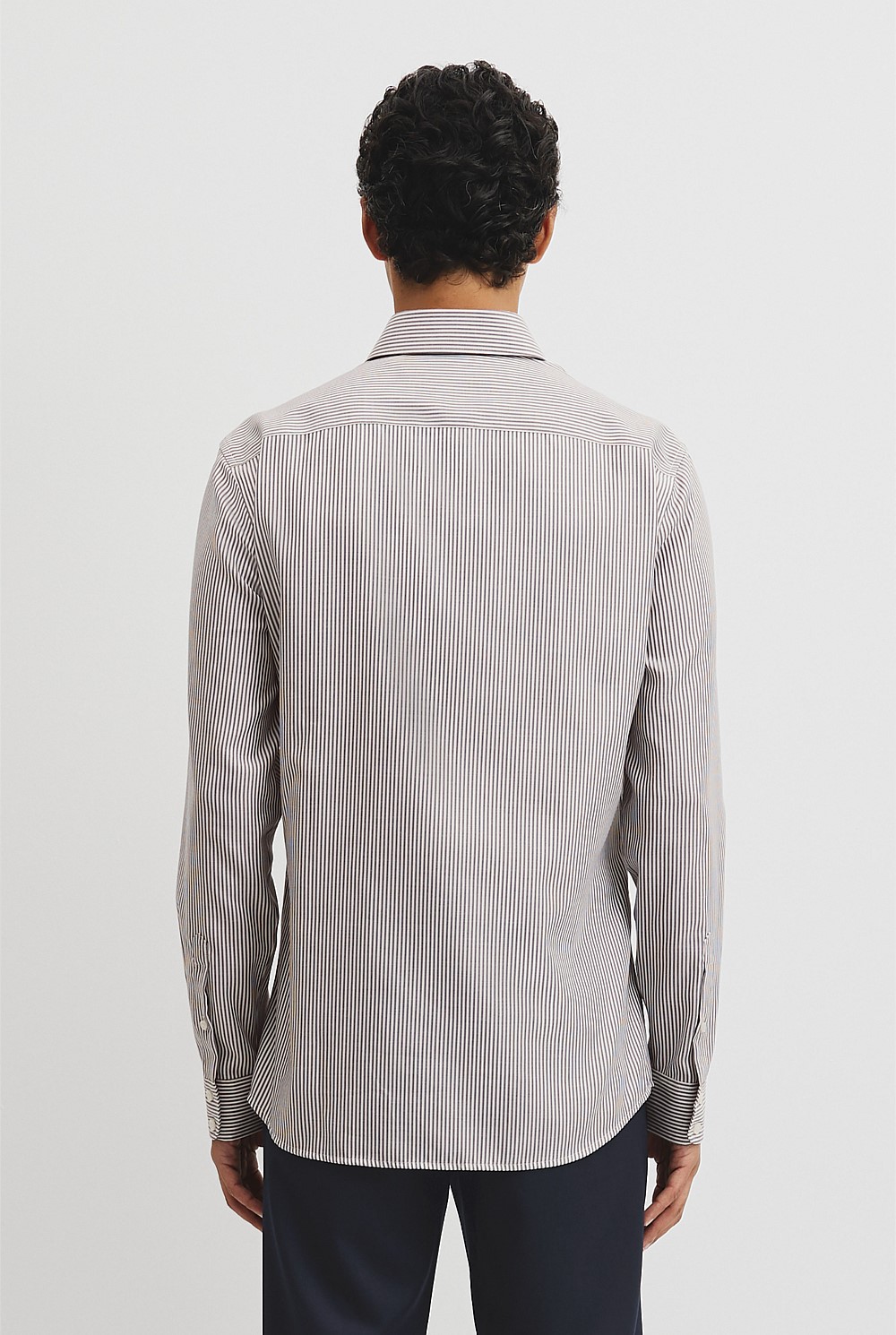 Slim Fit Stripe Travel Shirt