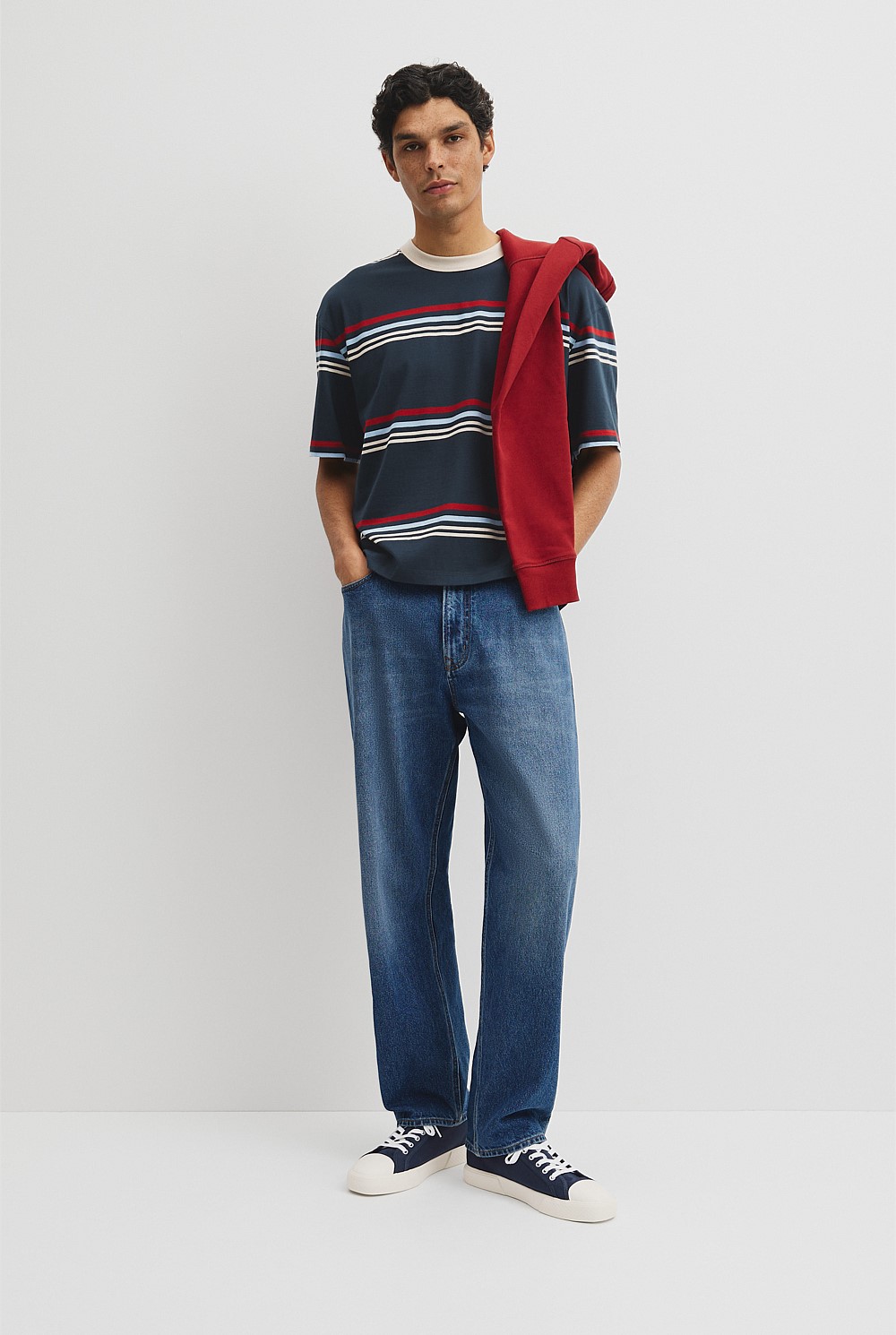 Short Sleeve Boxy Stripe T-Shirt