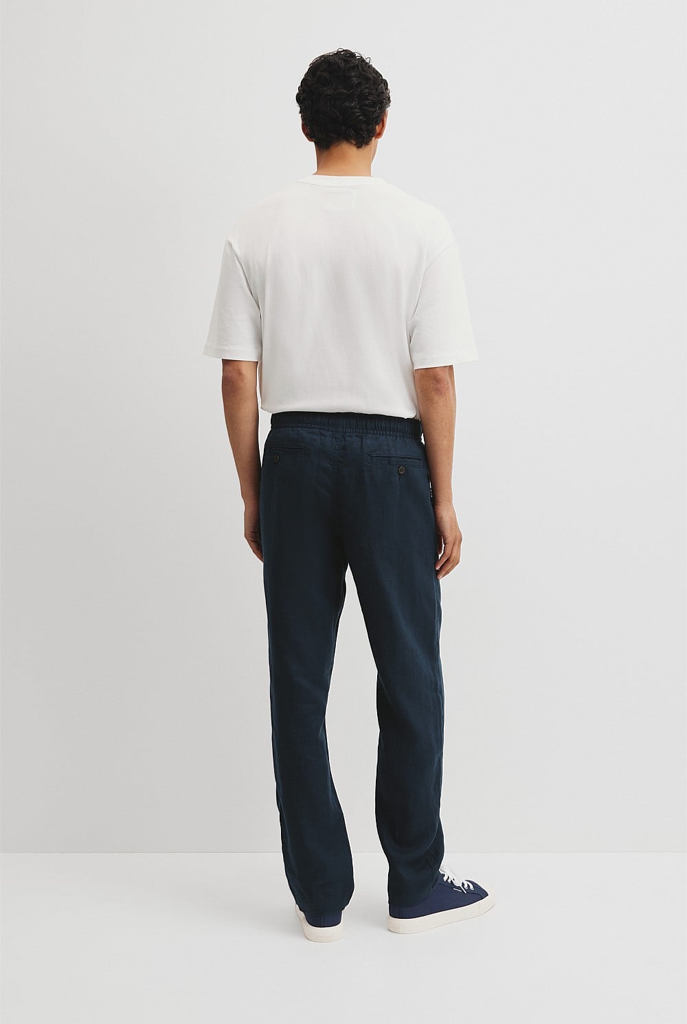 Relaxed Fit Linen Drawcord Pant