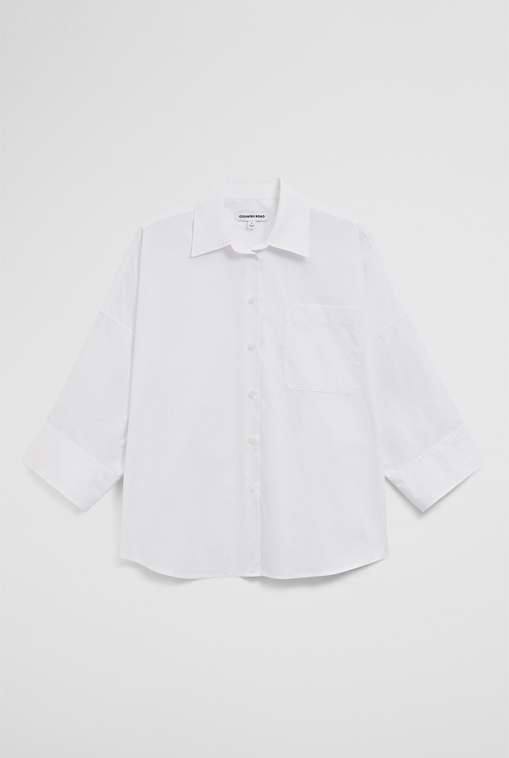 Drape Sleeve Cotton Shirt
