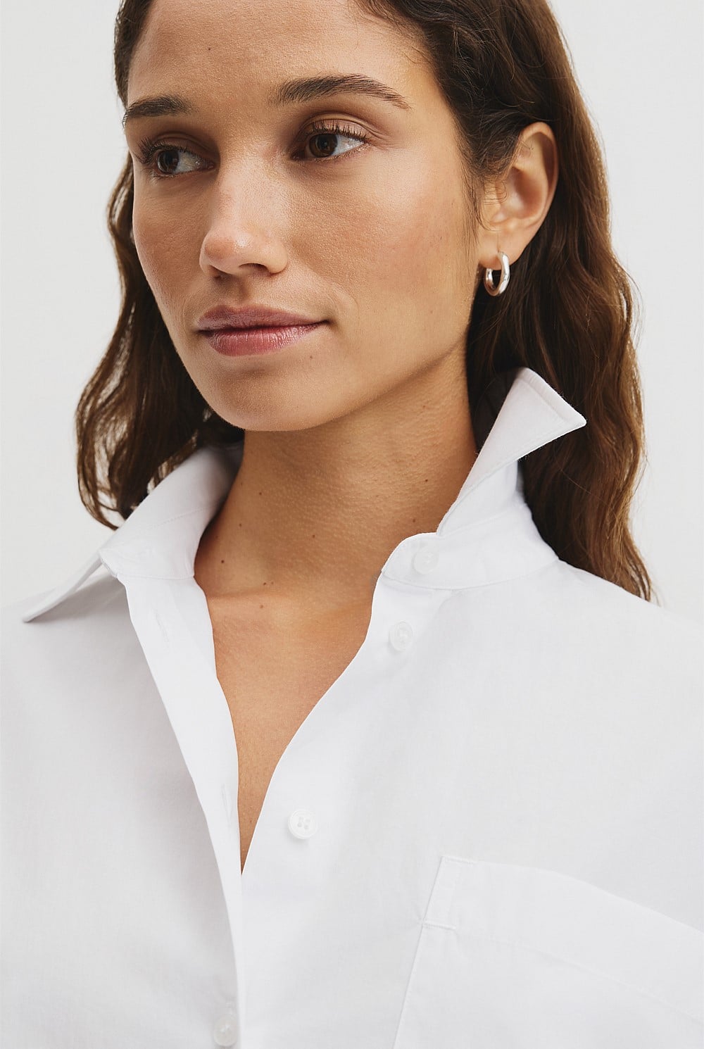 Drape Sleeve Cotton Shirt